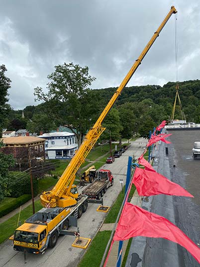 crane working on a building