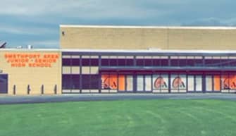 front of the Jr-Sr High School