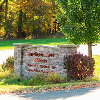 Smethport Area Schools sign at a distance