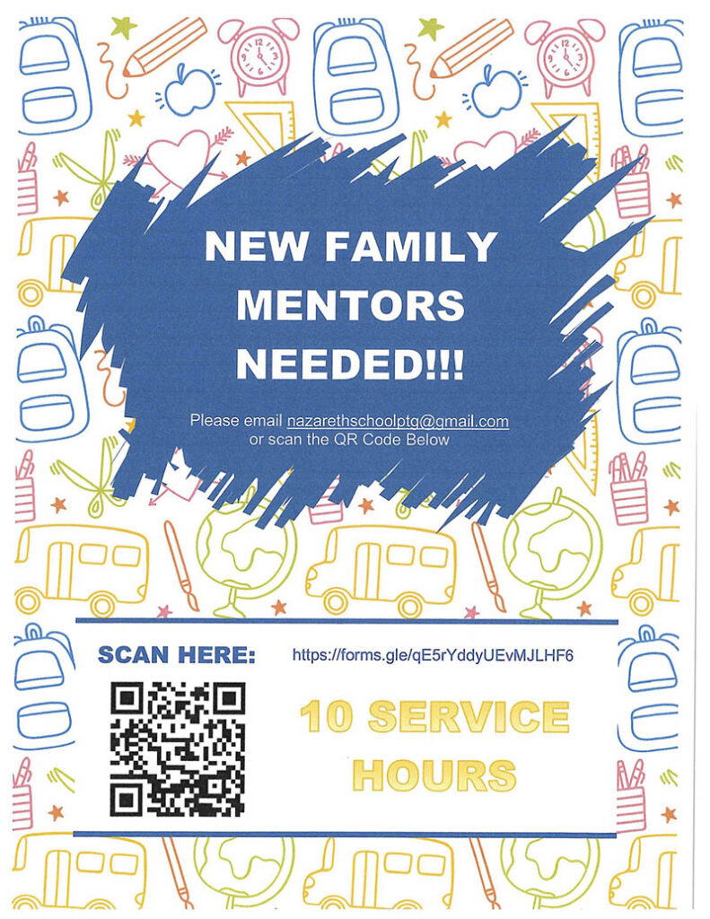 New Family Mentors Needed flyer