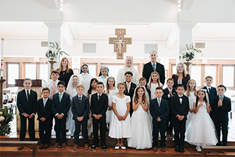 Group photo during mass
