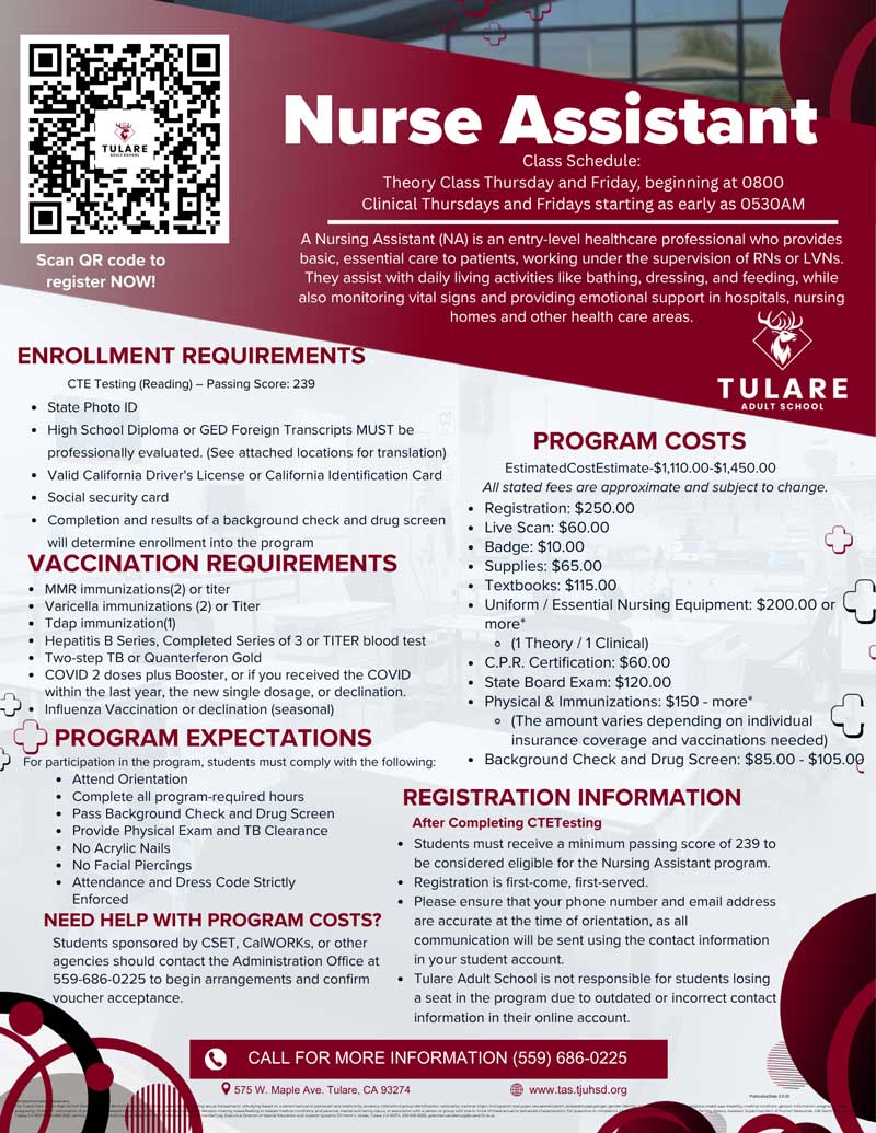 Nurse Assistant flyer