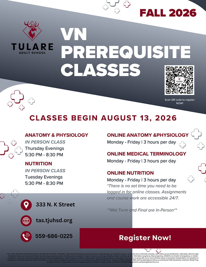 VN Prerequisite Classes Flyer