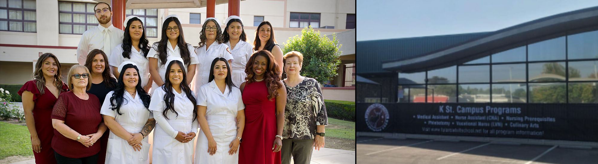 LVN pinning group photo next to TAS K Street building