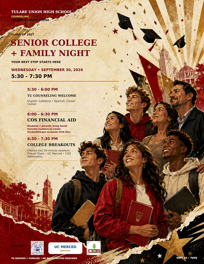 Senior College Family Night flyer