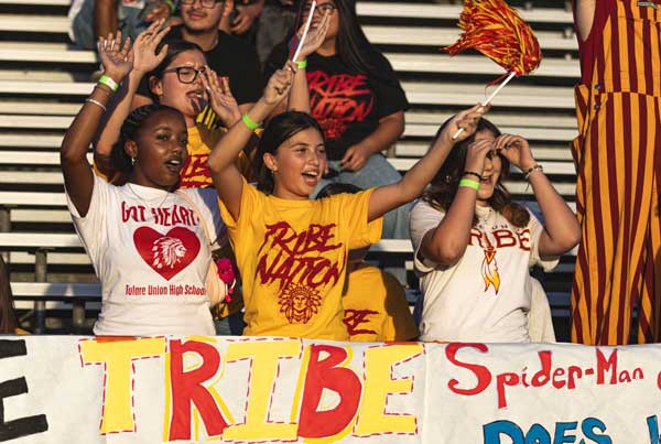 Students cheering