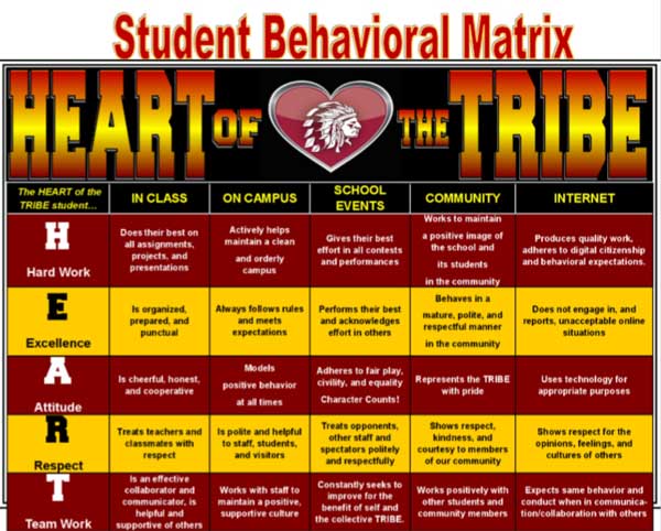 Student Behavioral Matrix flyer