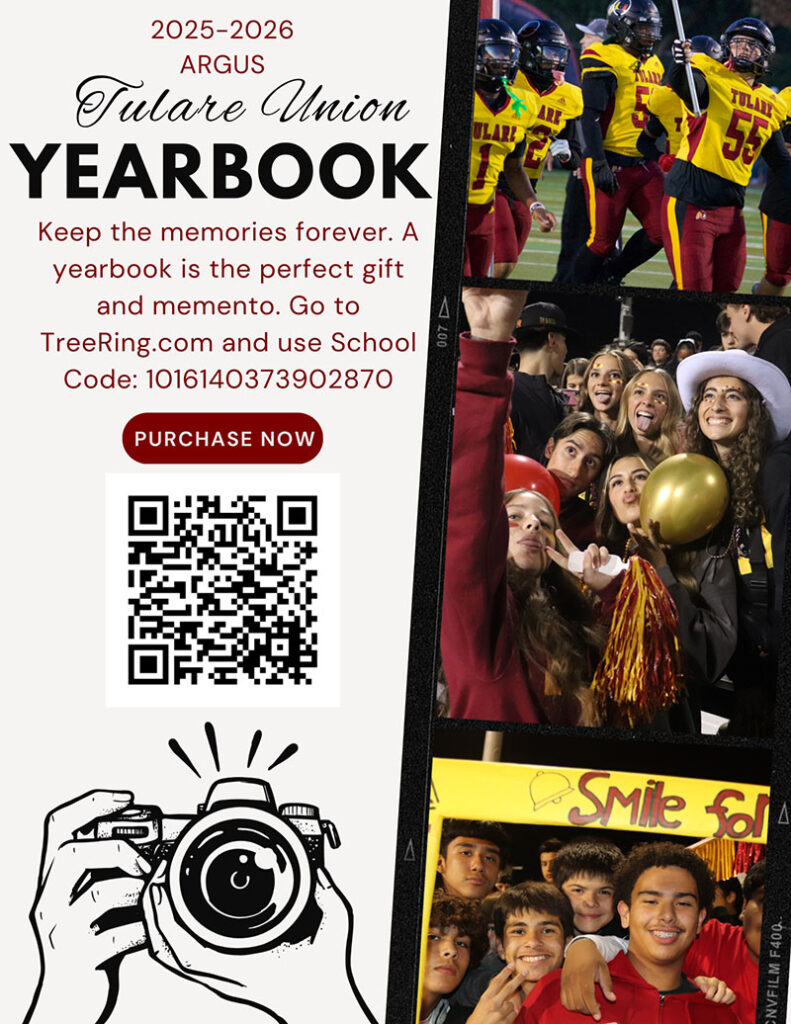 2025-2026 Argus Tulare Union Yearbook Order flyer