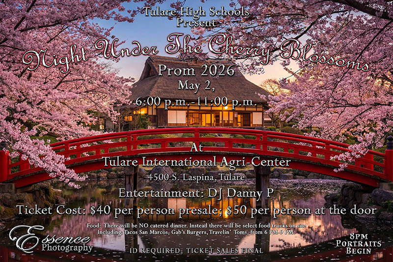 Tulare High Schools Present Night Under the Cherry Blossoms Prom flyer