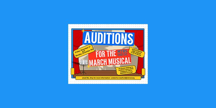Auditions for the March Musical poster