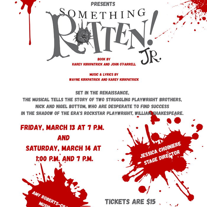 Mohawk Trail Regional School presents Something Rotten! Jr. flyer