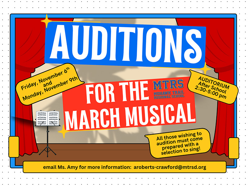 Auditions for the March Musical poster