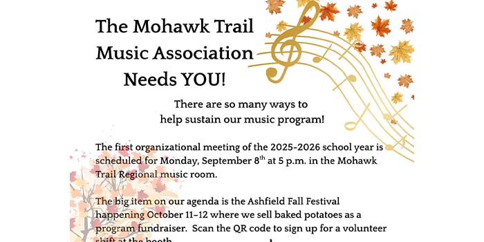 The mohawk trail music association needs you!