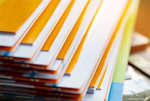 A stack of files
