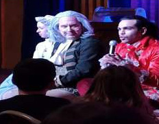 Ben Franklin and other characters of the play "Mesmerized"