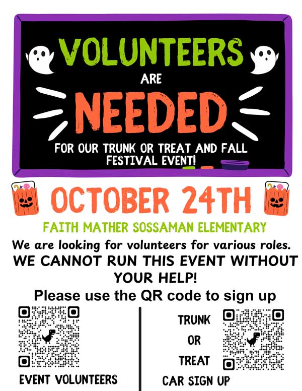 Trunk or Treat Volunteer graphic of information from the article