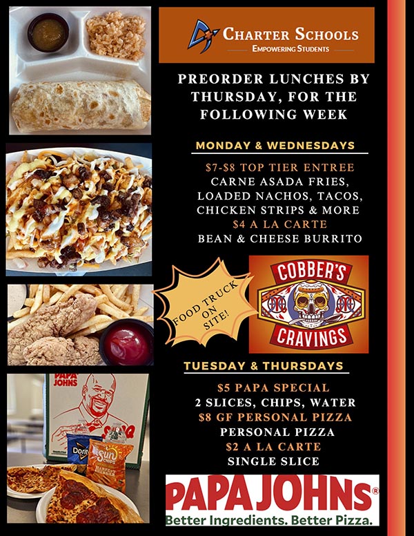 Lunch Menu flyer