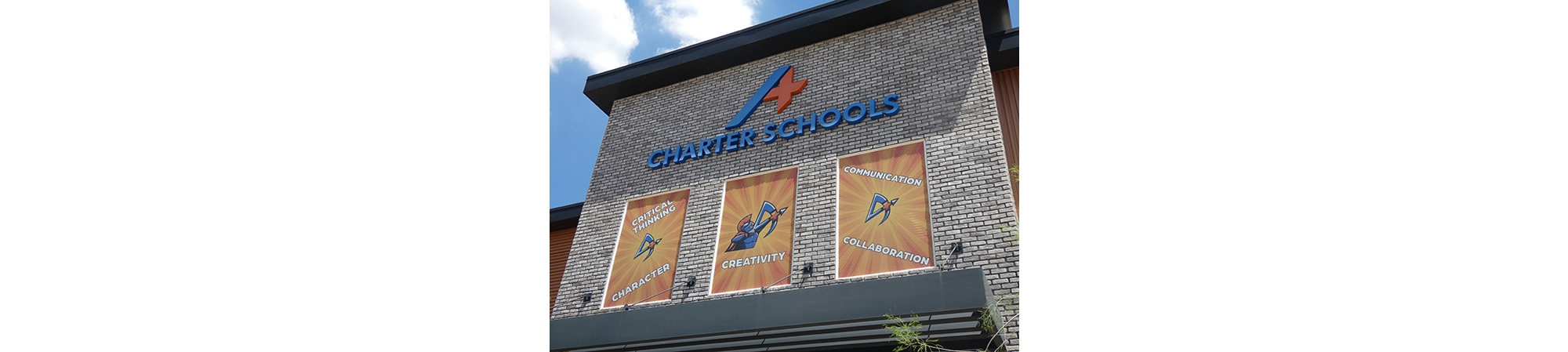 A+ Charter Schools outside wall