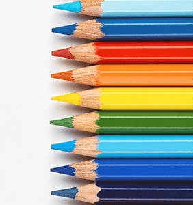 Stack of colored pencils
