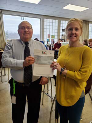 St. Mary's Area Superintendent, Dr. Toth and Mrs. Jamie Caskey, high school math teacher.