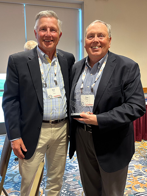 PARSS Executive Director, Dr. Edward Albert, presents the PARSS Advocacy Award to Dr. Joseph Clapper, Assistant Executive Director of PARSS.