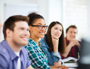 Student listening in class