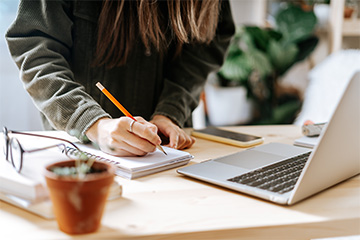 Adult using a laptop