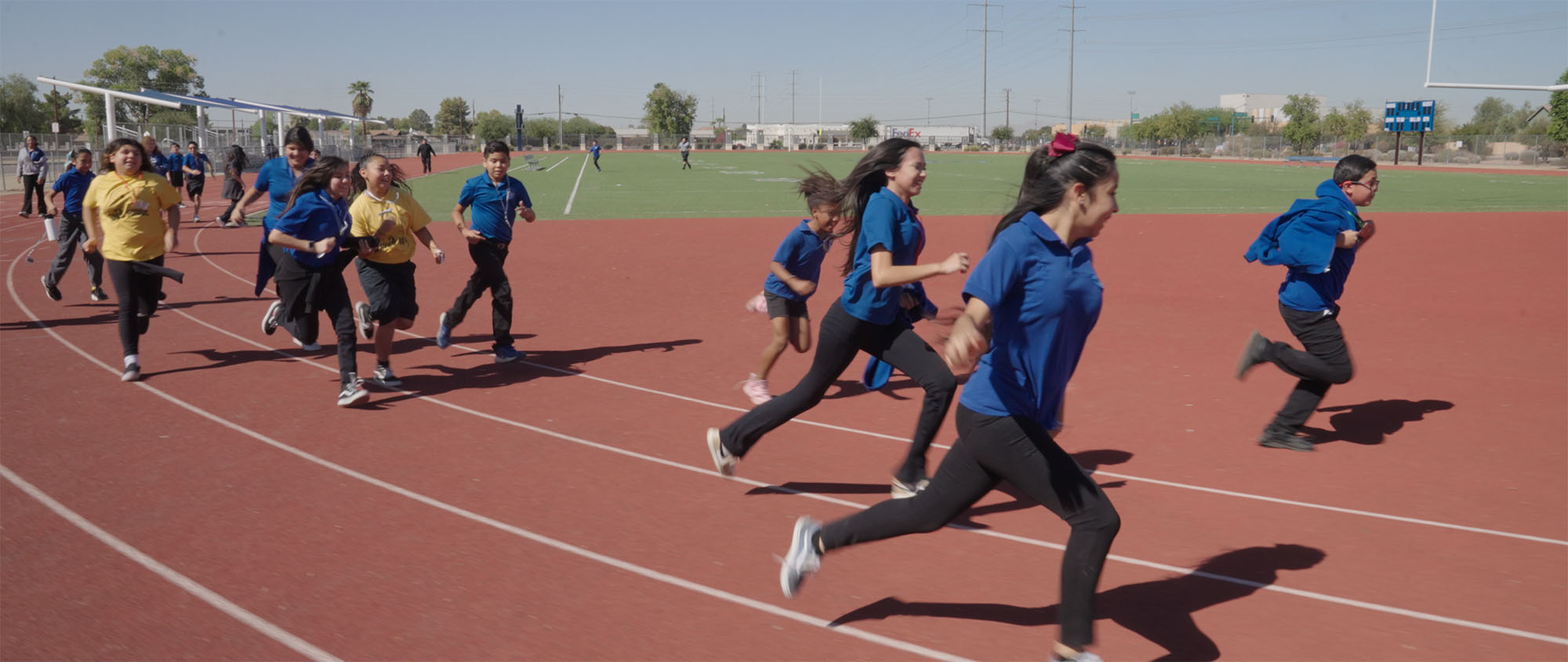 students participating in a field day