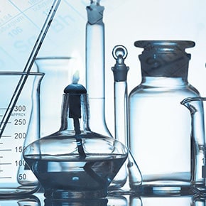 various sizes and shapes of beakers