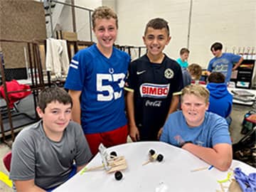 Students at a lunch table