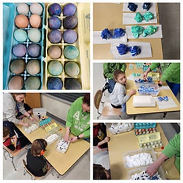 Students painted eggs
