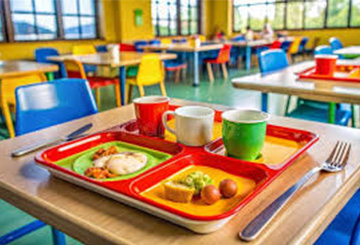 Students eating together
