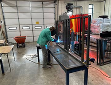 Student welding