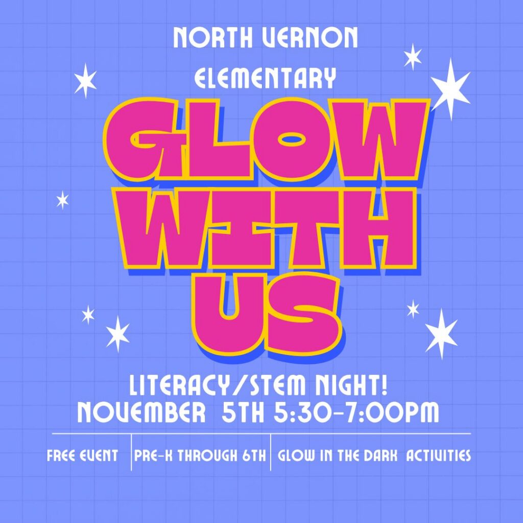 North Vernon Elementary Glow with Us flyer