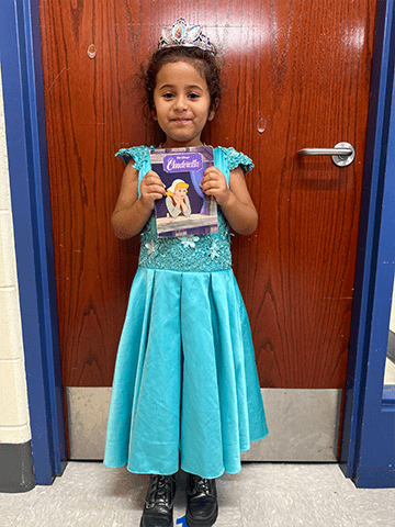 Student in a princess dress