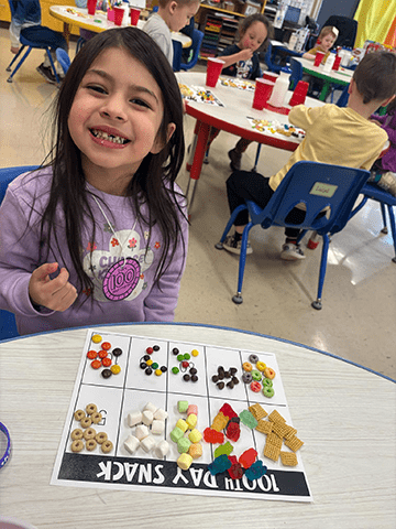 Student playing a counting game