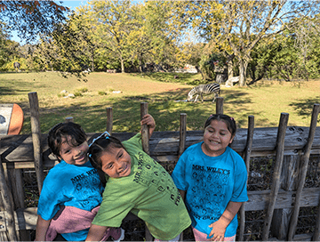 Three students outside