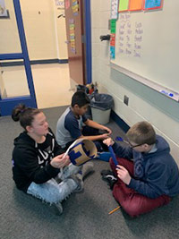 Students working on their project