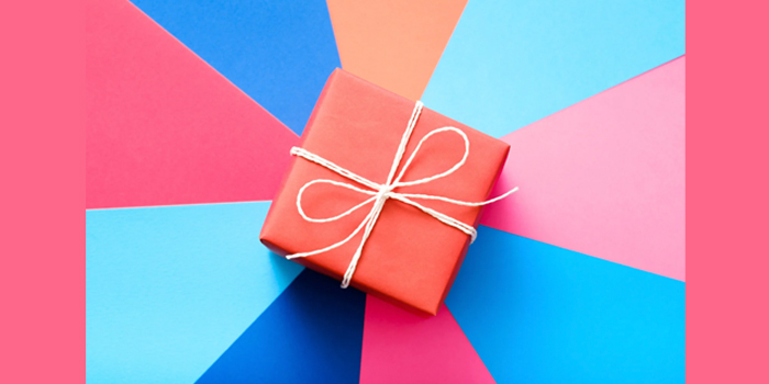 Gift box wrapped with string