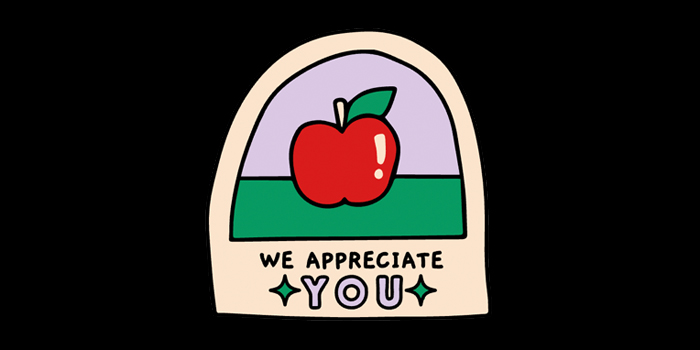 We appreciate You with drawing of a red apple