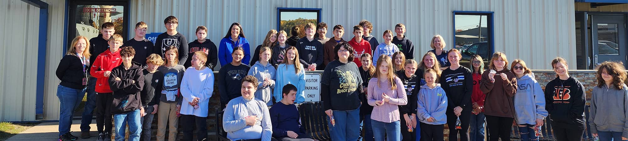 Group of students outside at school