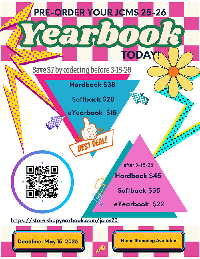 Pre-oder your JCMS 25-26 Yearbook today!