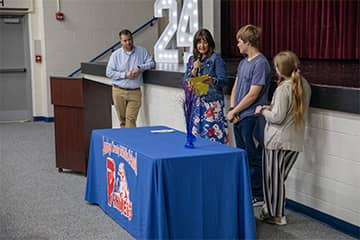 Student getting an award