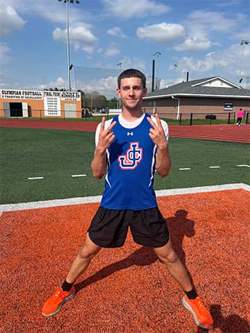 student setting a track record
