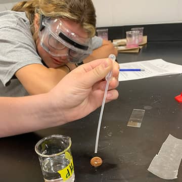 students doing an experiment