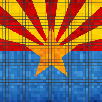 Arizona flag inspired mural
