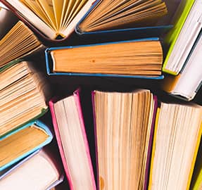 lots of books scattered