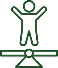 Well-balanced Indivual man on scale