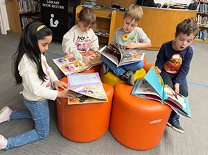 Students reading books