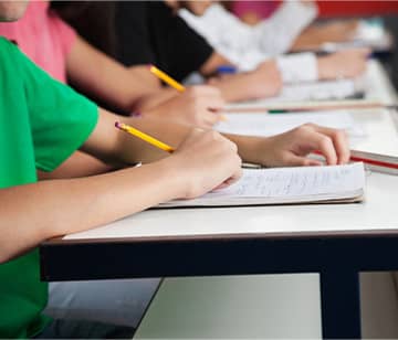 Students working